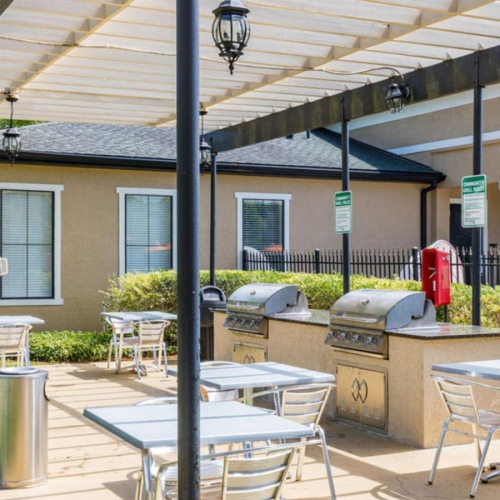 Access to resident-only features outdoor grills with picnic area