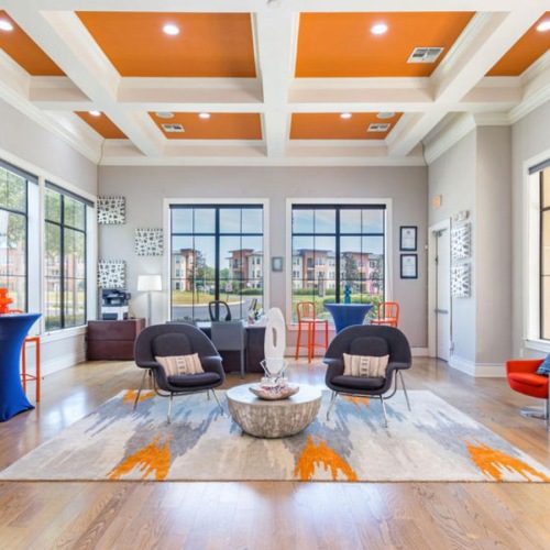 Find your perfect fit at Park Lane Apartments leasing office surrounded by large windows